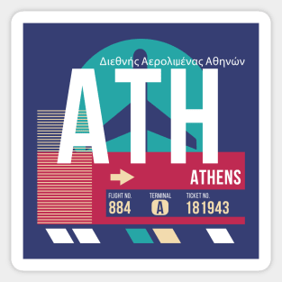 Athens, Greece (ATH) Airport Code Baggage Tag E Sticker